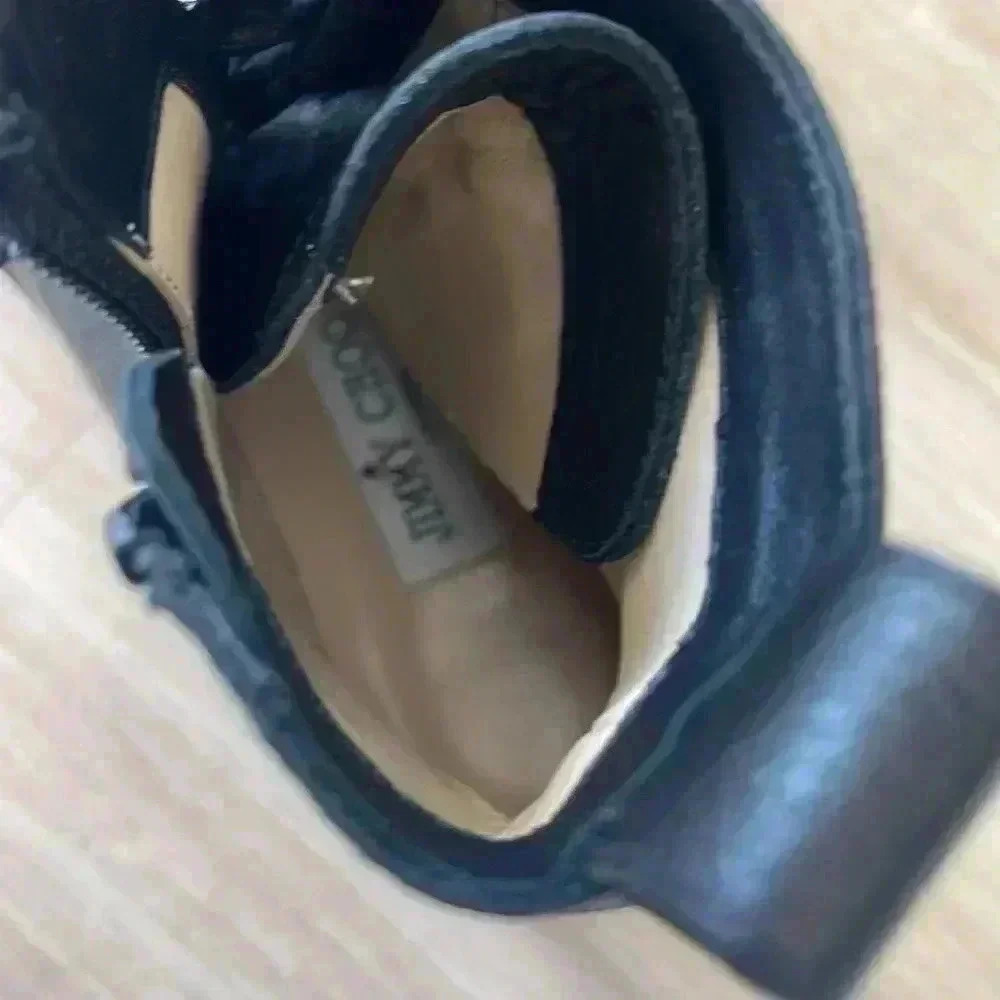 Jimmy Choo Black Side Zip Biker Boot sz 35.5 - Picture 4 of 11